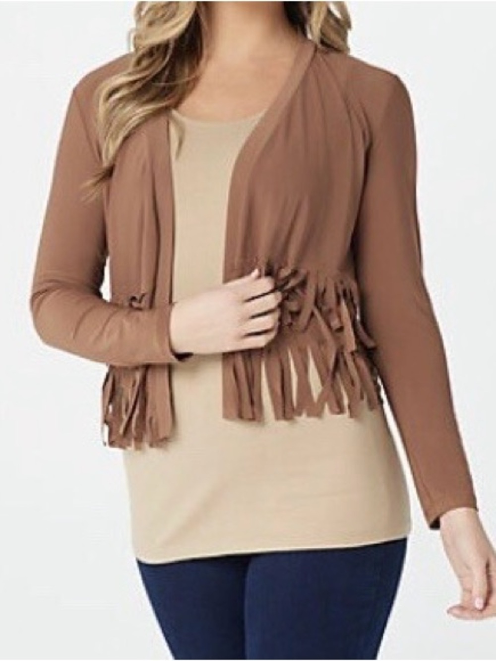 Attitudes by Reene cardigan Fringe Open-Front Women's Cardigan Sweater